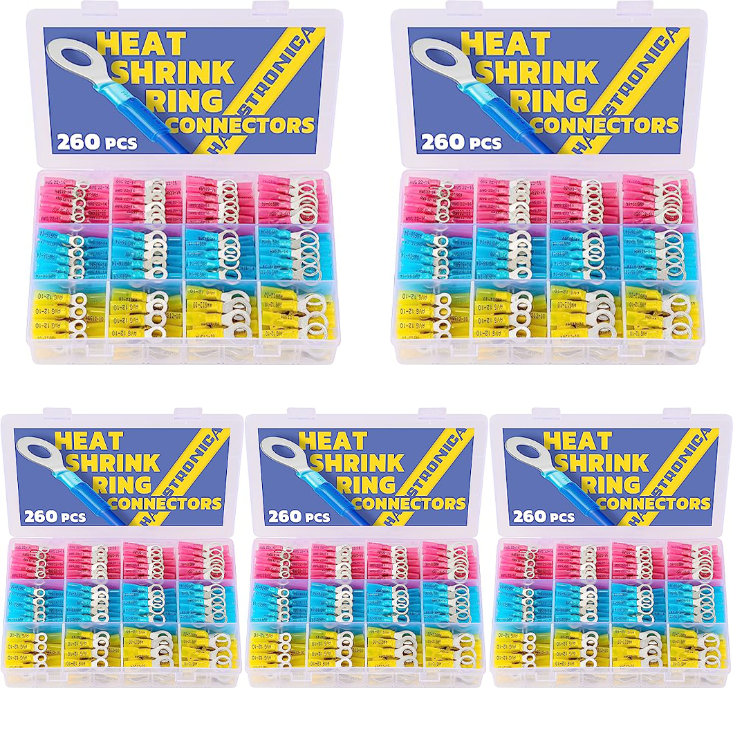 Standard Stock - 5*260PCS Marine Grade Heat Shrink Ring Connectors