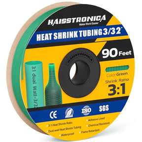 90 Ft Heat Shrink Tubing Roll 3/32(2.4mm) - 3:1 Shrink Ratio