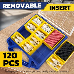 Haisstronica Lot de 10 cosses de câble de batterie 1/4" (M6) AWG, cosses en fil de cuivre robustes avec 10 gaines thermorétractables adhésives 3:1, cosses de fil de calibre 1/4, connecteur de borne de batterie, embouts de câble de batterie