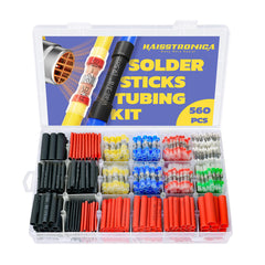 Haisstronica soldered wire connectors: Solder-wrapped wires and adhesive glue create moisture-proof, waterproof electrical connections.