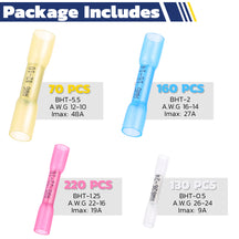 Color-coded splice connectors BHT-5.5, BHT-2, BHT-1.25, BHT-0.5, AWG 12-10 to 26-24.