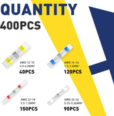 Waterproof wire connectors HAISSTRONICA - 400PCS (AWG 12-26).