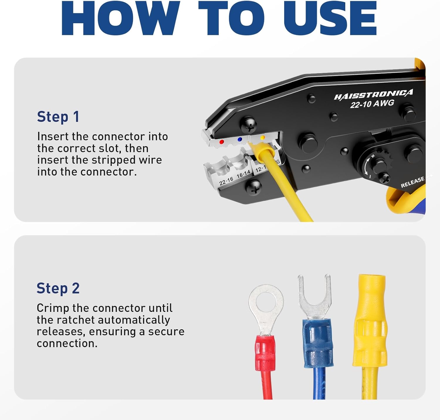 Crimping Tool for Insulated Electrical Wire Connectors-AWG 22-10