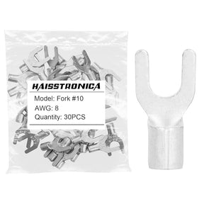 Non-Insulated Copper Wire Connectors 50PCS/100PCS AWG 22-10 #8 - Fork Terminals