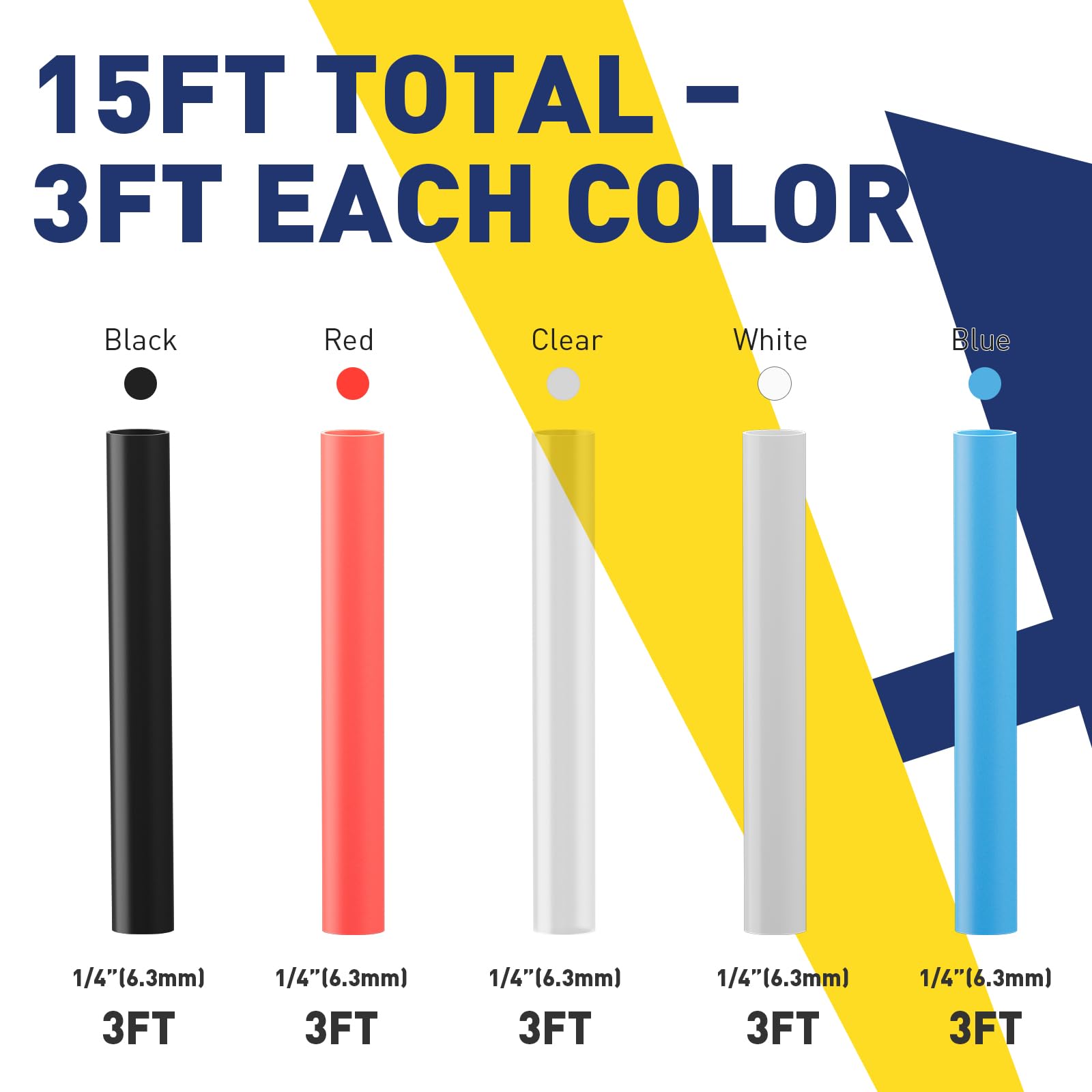 5 Colors 4:1 Heat Shrink Tubing Kit