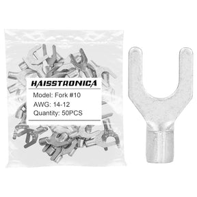Non-Insulated Copper Wire Connectors 50PCS/100PCS AWG 22-10 #8 - Fork Terminals