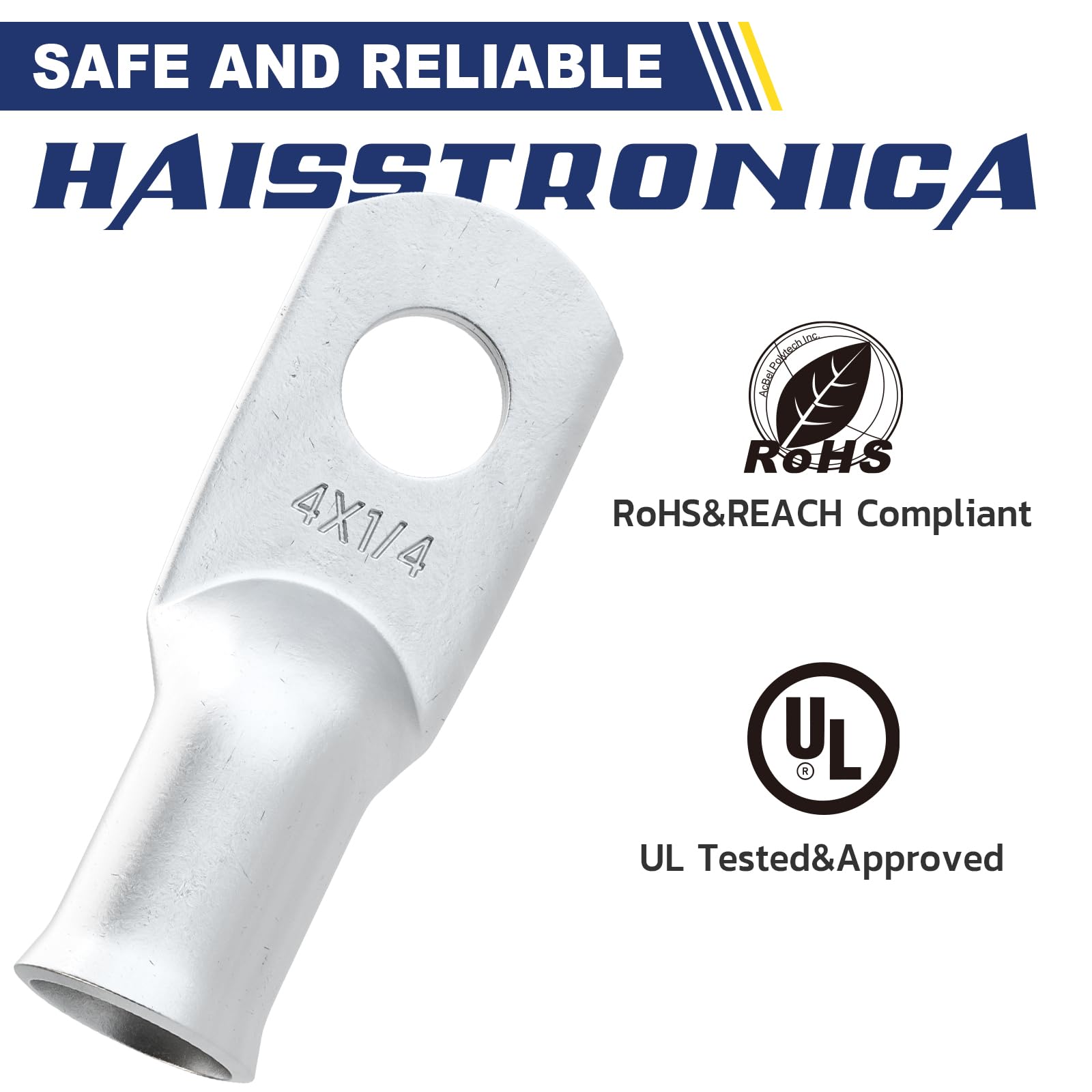 20 PCS Tinned Battery Cable Copper Wire Lugs with 10pcs 3:1 Adhesive Heat Shrink Tubing