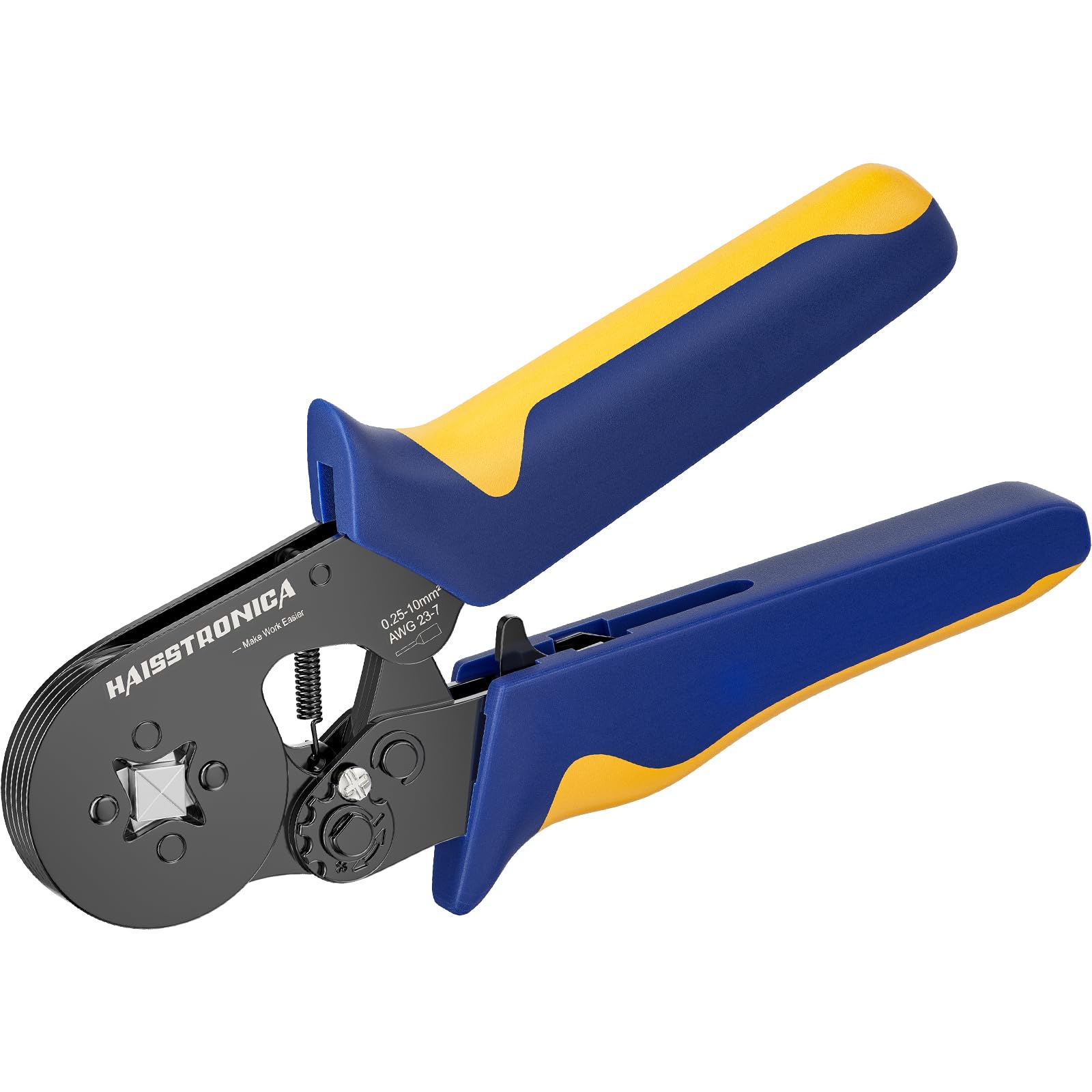 haisstronica Wire Ferrule Crimping Tool, AWG 23-7 Self-adjusting Square Jaw, Ratchat Ferrule Terminals Crimper Plier for Wire Terminals Cables End-sleeves