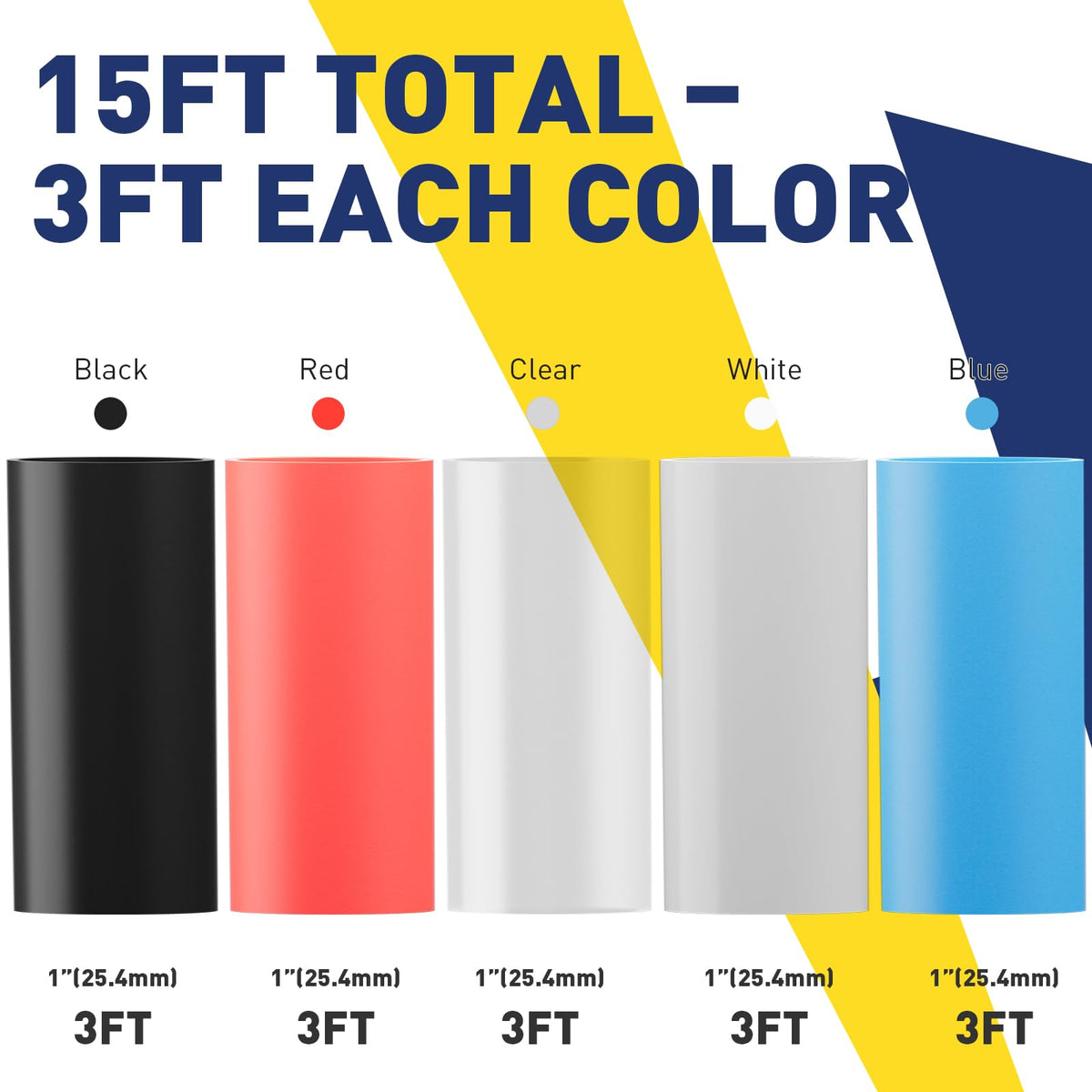 5 Colors 4:1 Heat Shrink Tubing Kit