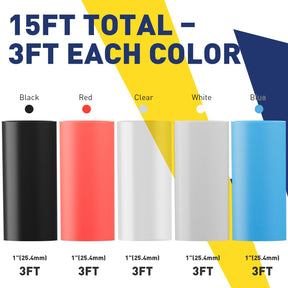 5 Colors 4:1 Heat Shrink Tubing Kit