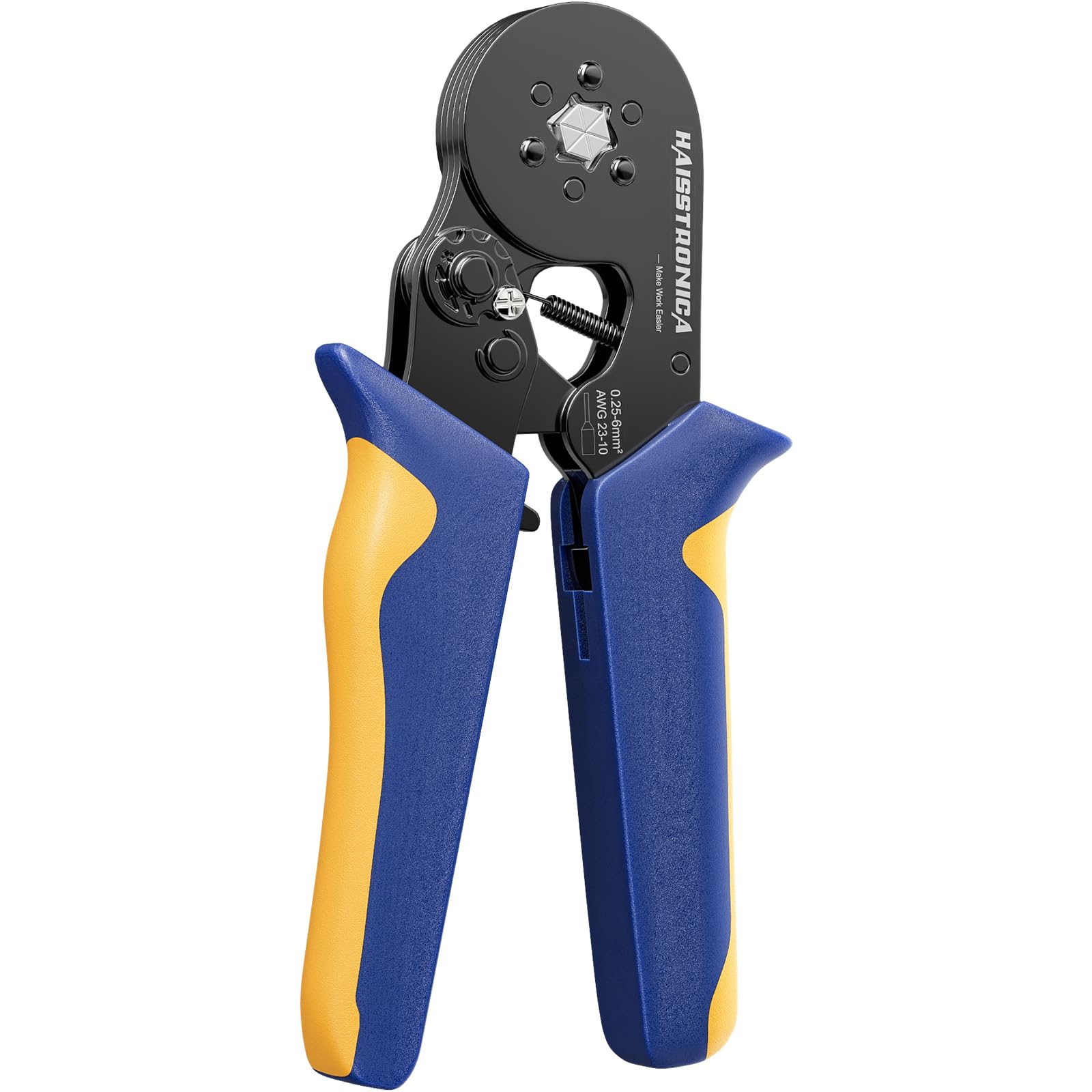 haisstronica Wire Ferrule Crimping Tool, AWG 23-10 Self-adjusting Hexagonal Crimper, Ratchat Ferrule Terminals Plier for Wire Terminals Cables End-sleeves