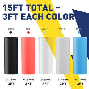 5 Colors 4:1 Heat Shrink Tubing Kit