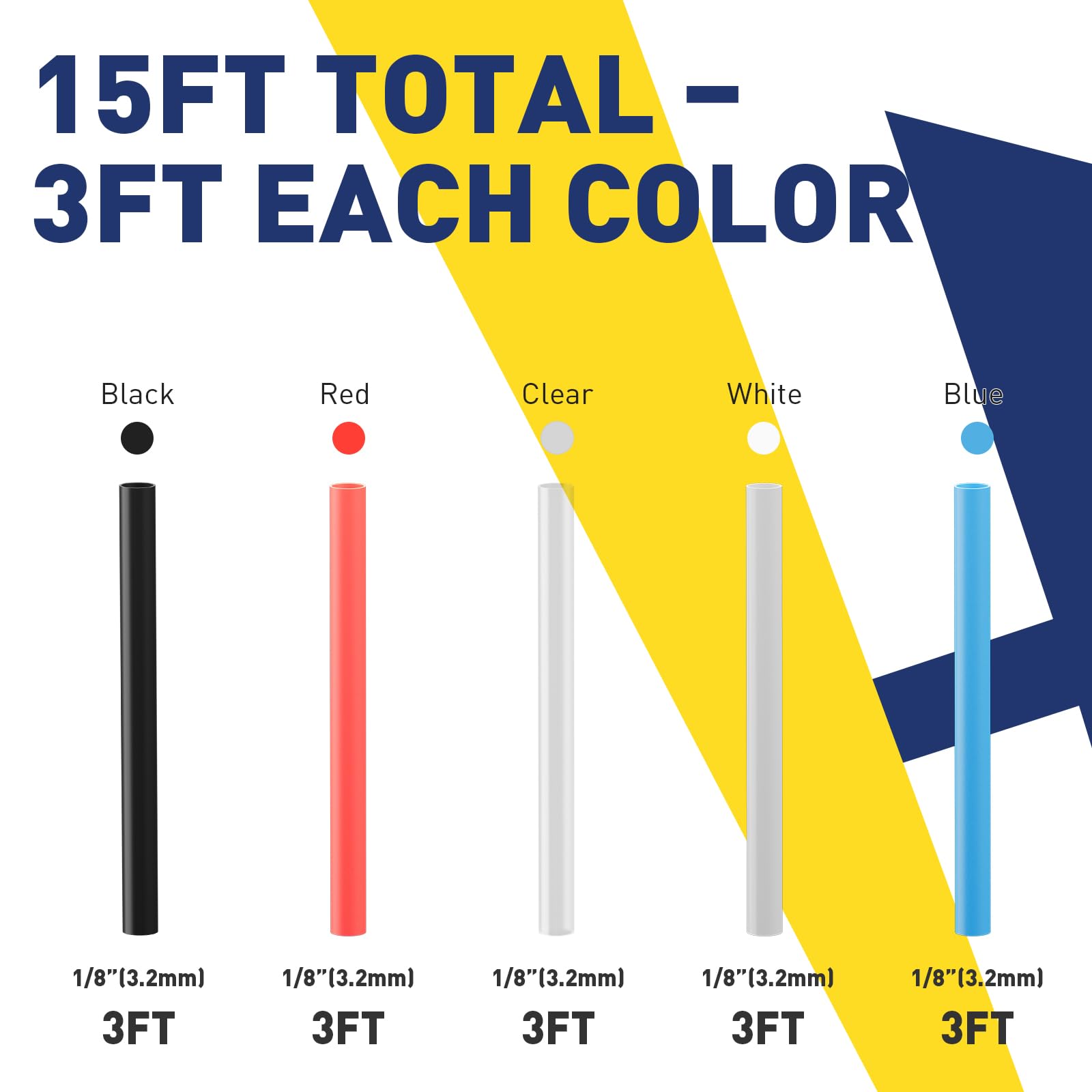 5 Colors 4:1 Heat Shrink Tubing Kit