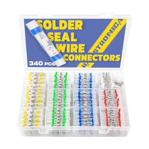 340PCS Heat Shrink Solder Seal Wire Connectors Kit For AWG 26-10