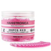 200PCS red butt splice wire connectors with corrosion-resistant design.