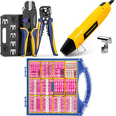 8PCS Crimping Tool Set & Mini Heat Gun & Heat Shrink Wire Connectors Mixed Model