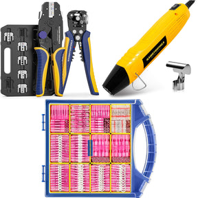 8PCS Crimping Tool Set & Mini Heat Gun & Heat Shrink Wire Connectors Mixed Model
