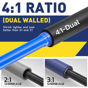 7Sizes 4:1 Heat Shrink Tubing Kit - Black