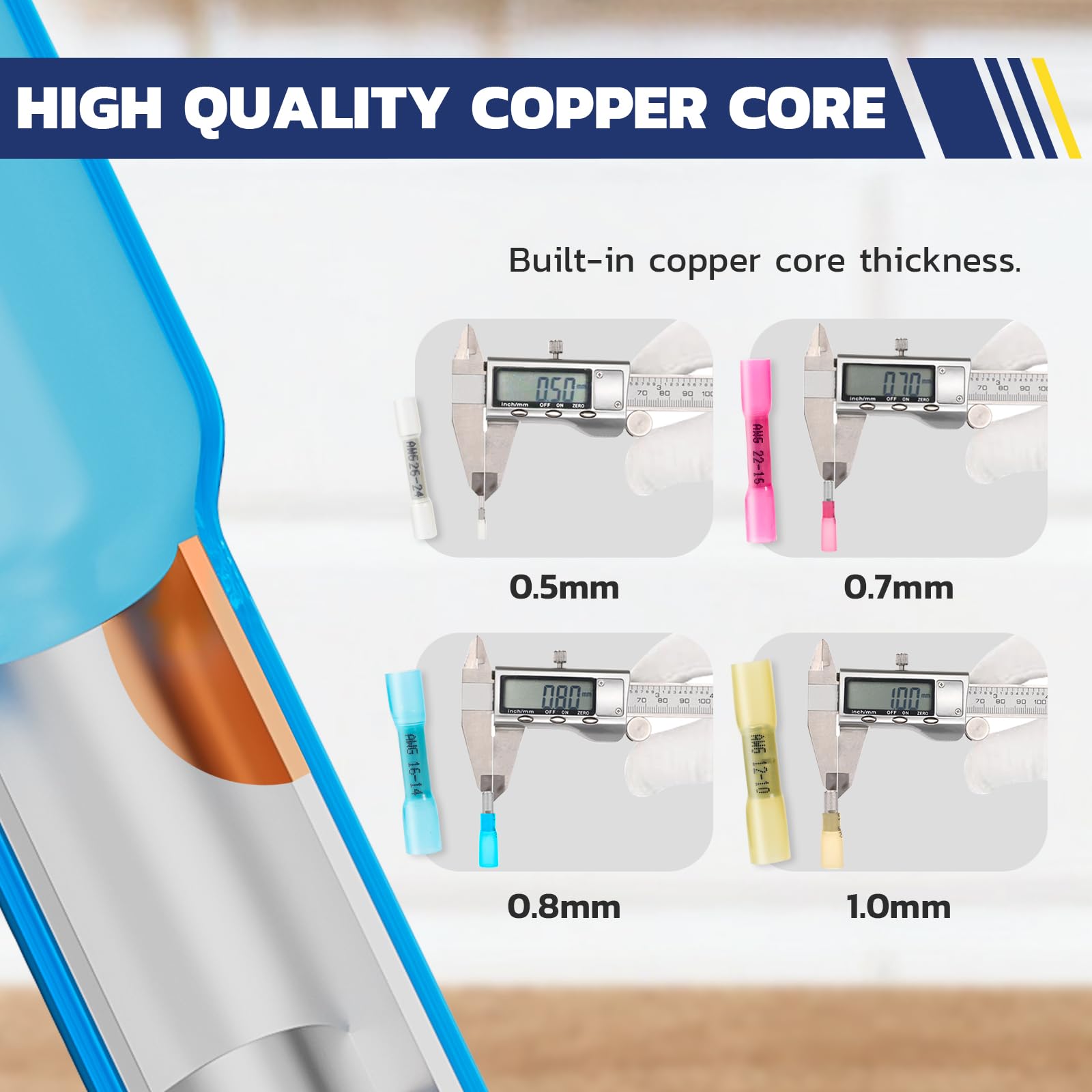 ワイヤーコネクタセット AWG 22-10 330/380個 9インチ圧着工具とオーガナイザー付き