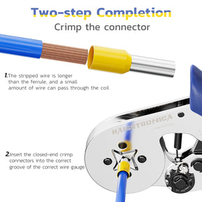 haisstronica Ferrule Crimping Tool Kit Wire Ferrules Crimper with 1200PCS Ferrule AWG 23-7 Wire End Ferrule Terminals