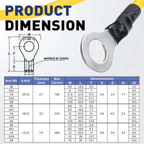 heat shrunk joints on colored leads, demonstrating wire crimper non insulated performance on copper butt splices