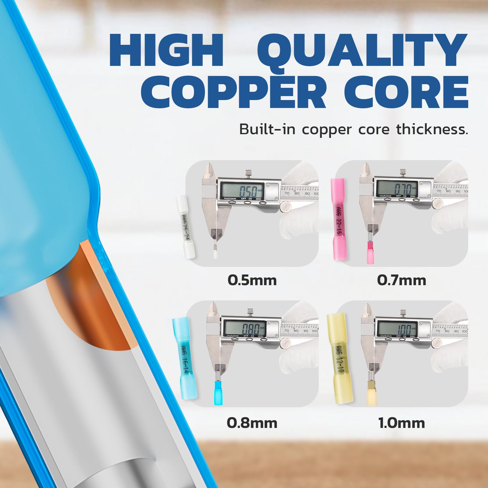 Heavy duty carry box is a complete wire connectors kit, with insulated butt terminals arranged neatly in yellow bins.