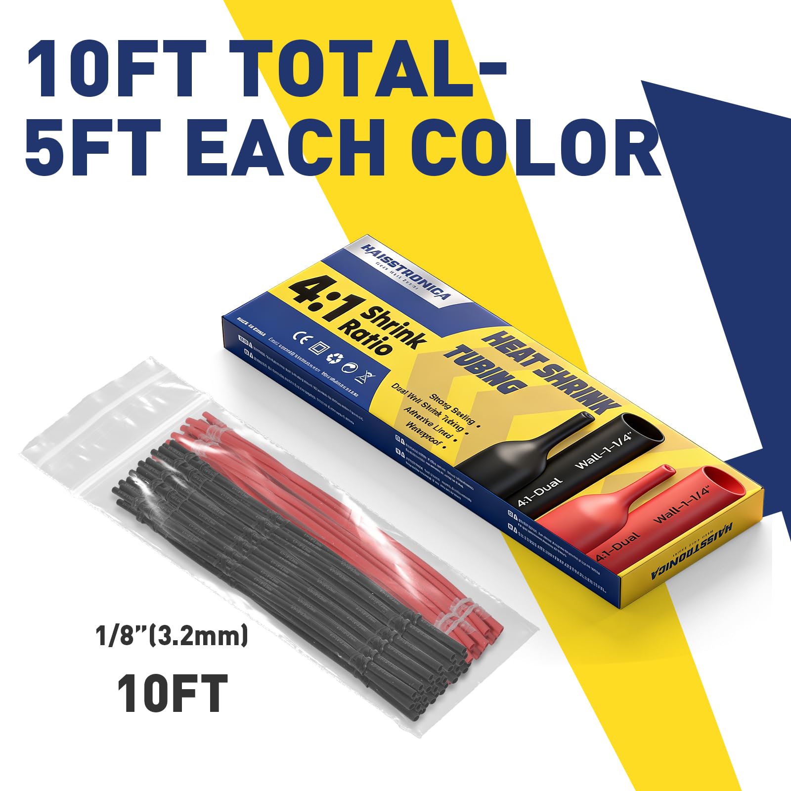 4:1 Heat Shrink Tubing Kit - Black&Red