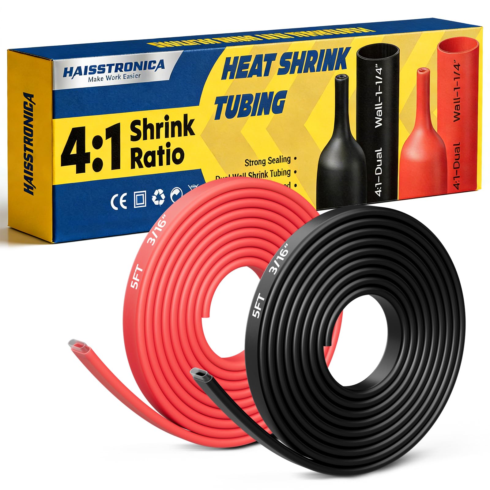 4:1 Heat Shrink Tubing Kit - Black&Red