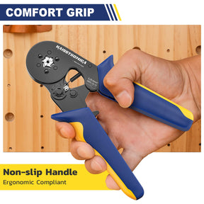 haisstronica Wire Ferrule Crimping Tool, AWG 23-10 Self-adjusting Hexagonal Crimper, Ratchat Ferrule Terminals Plier for Wire Terminals Cables End-sleeves