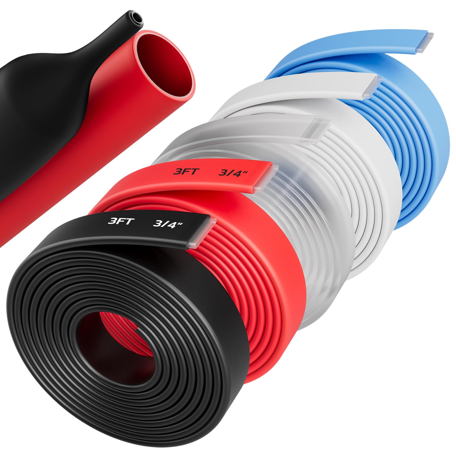 5 Colors 4:1 Heat Shrink Tubing Kit