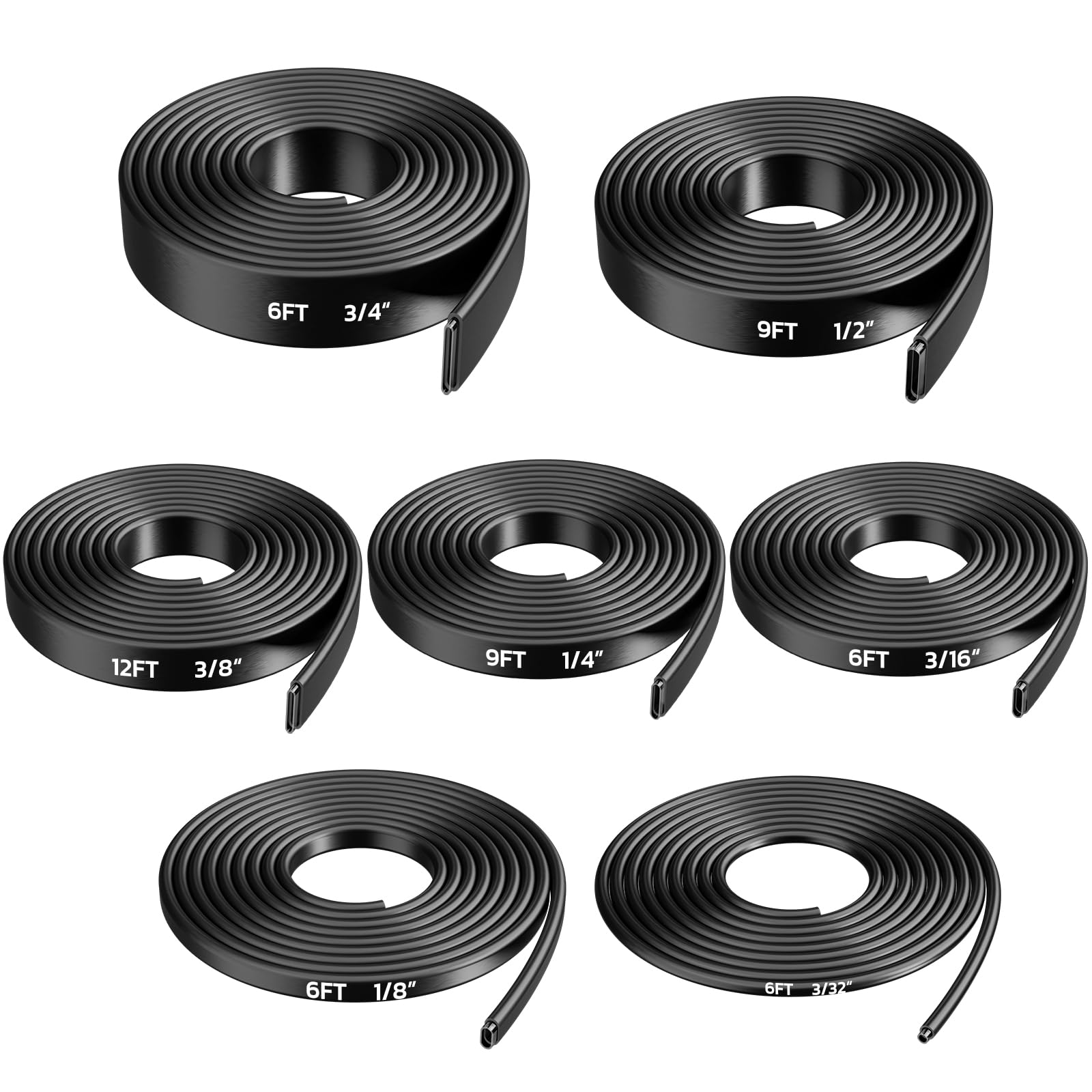 7Sizes 4:1 Heat Shrink Tubing Kit - Black