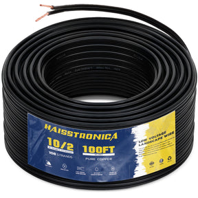 Haisstronica 10/2 low voltage landscape wire, 100ft pure copper for outdoor lighting cable installations.