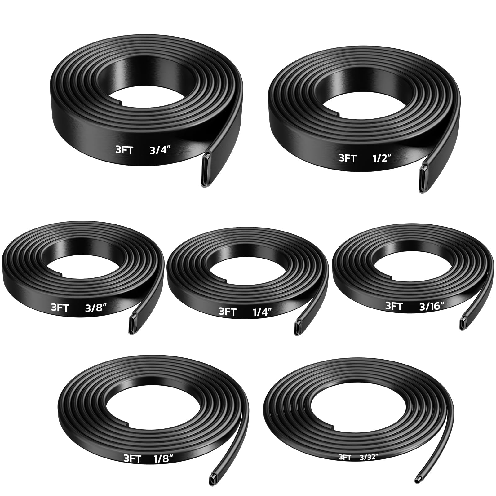 7Sizes 4:1 Heat Shrink Tubing Kit - Black