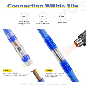 100PCS Red Solder Seal Wire Connectors AWG22-18,haisstronica Marine Grade Waterproof Solder Wire Connectors,Heat Shrink Butt Connectors,Insulated Butt Splice Electrical Connectors