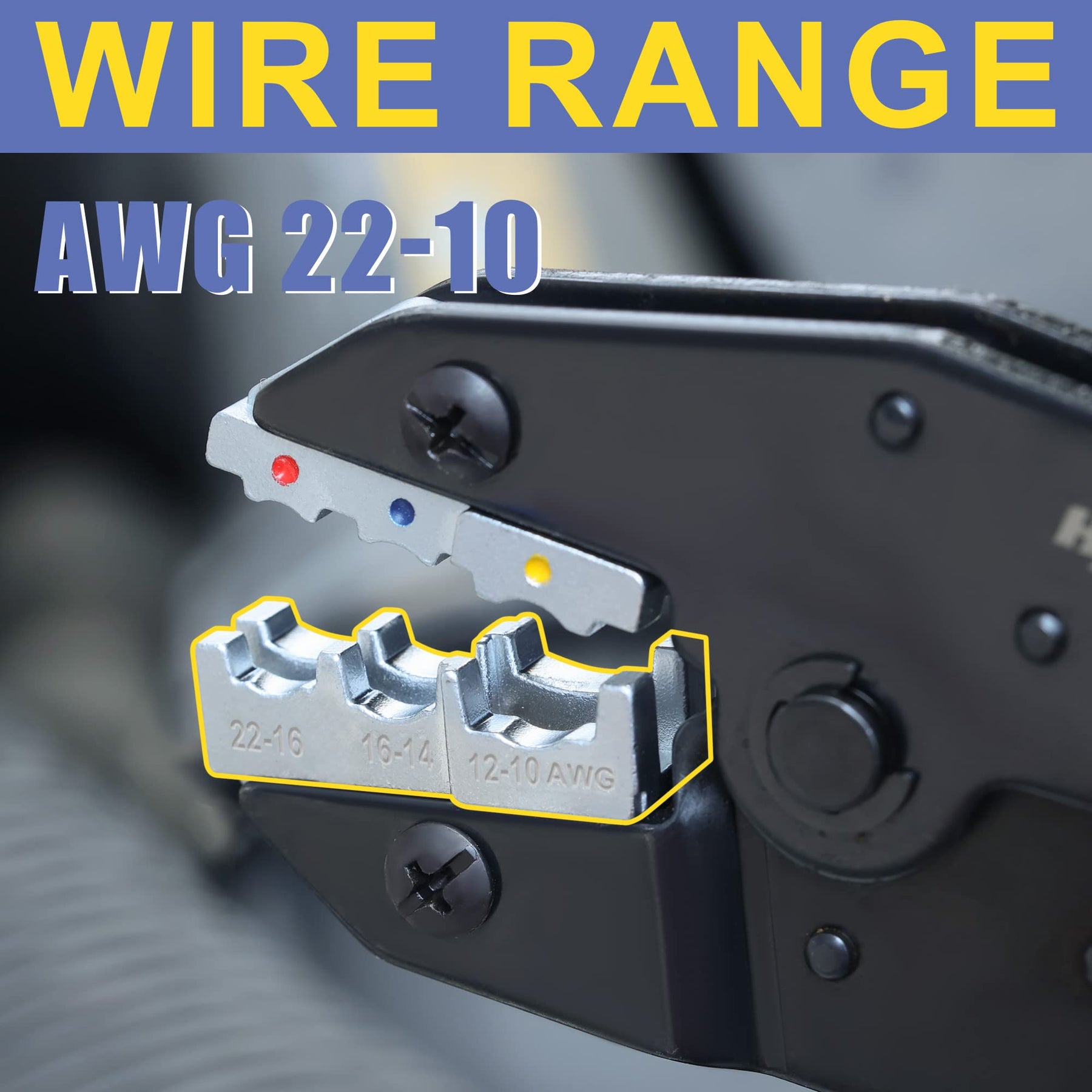 thumbnail image 2 of 225FWY Heavy Duty Mini Crimper Tool – Crimps 10-22 AWG Insulated Terminals – Made In Taiwan 2 of 6