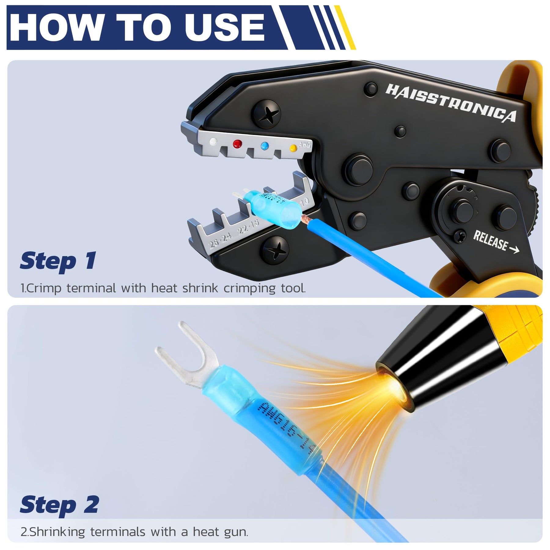 Heat Shrink Wire Connectors Fork Terminals 210PCS AWG 22-10