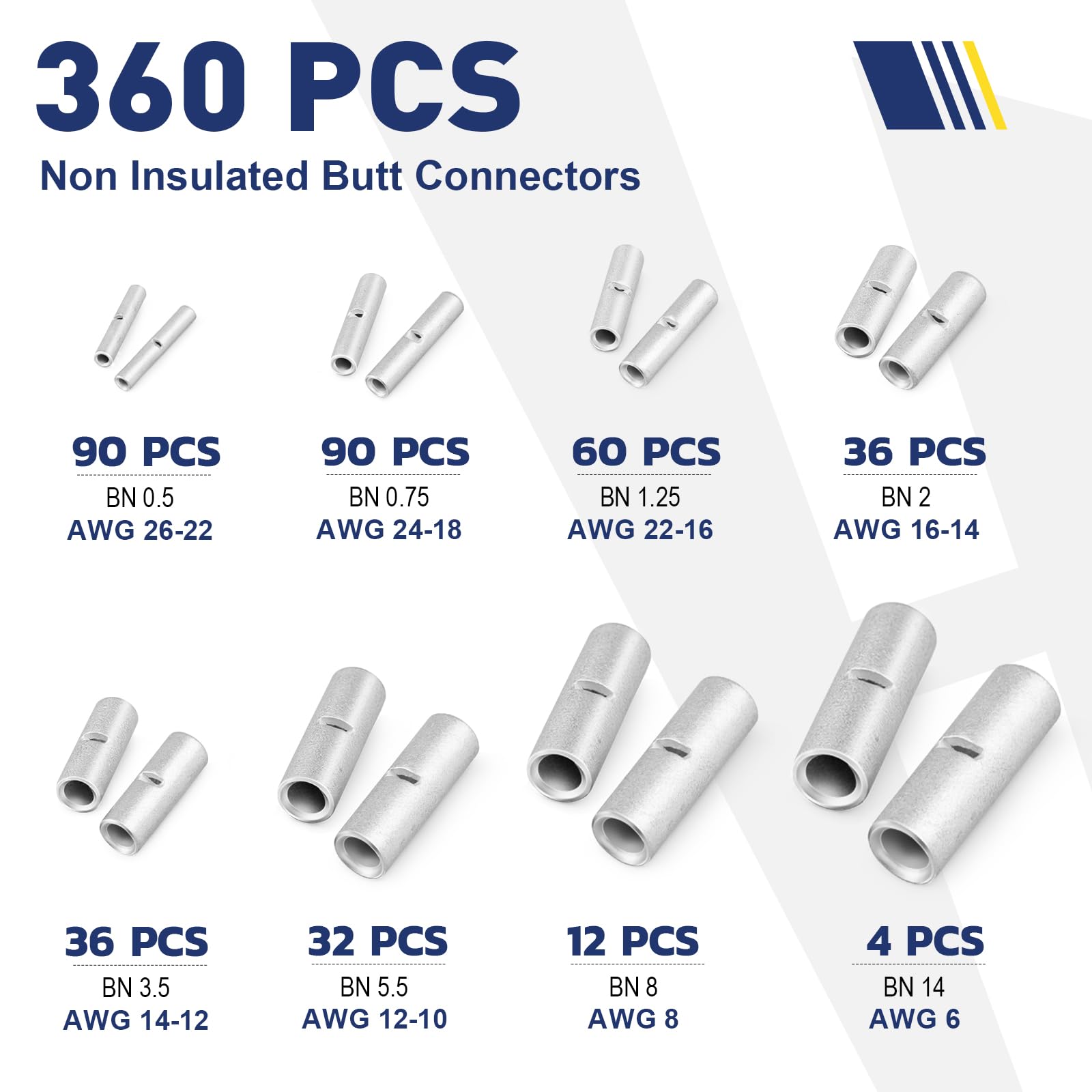 Non-Insulated Wire Terminals + Crimping Tool Kit