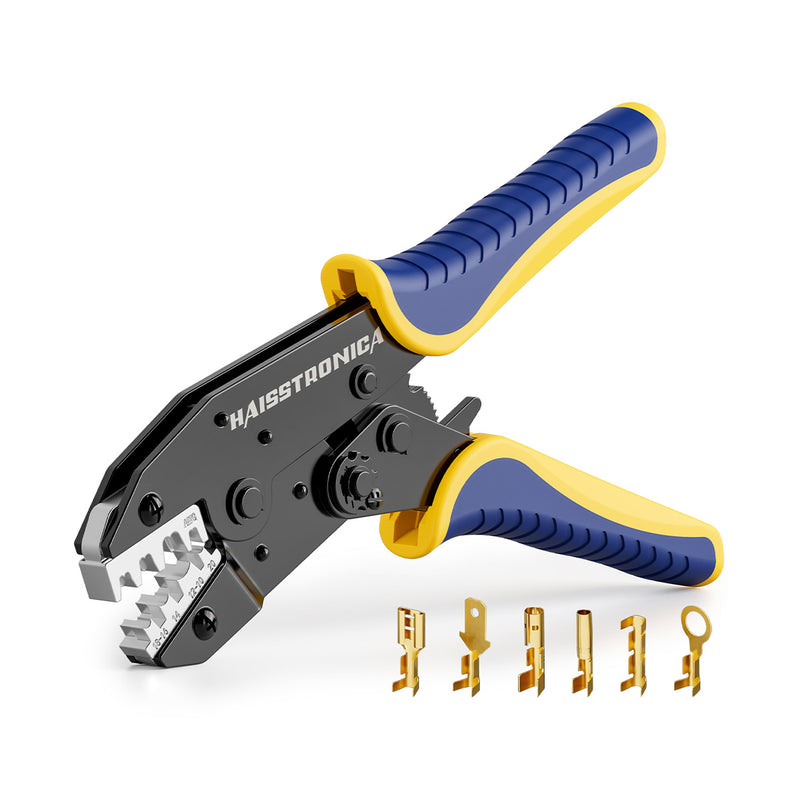 Open-barrel terminal crimper for receptacle contacts