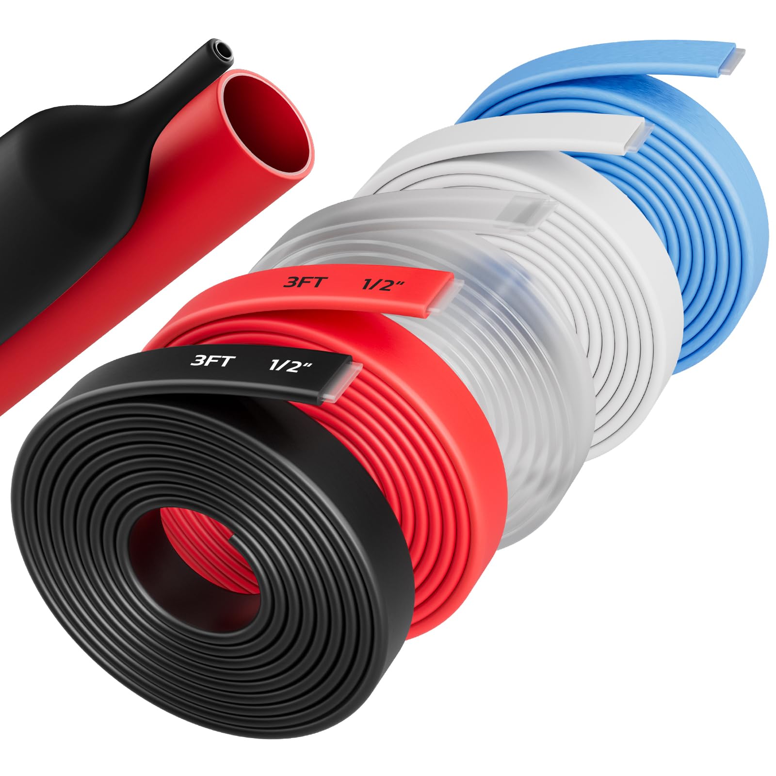 5 Colors 4:1 Heat Shrink Tubing Kit