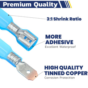 haisstronica 160pcs Heat Shrink Spade Connectors,AWG 22-10 Female and Male Wire Connectors,Quick Disconnect Spade terminals