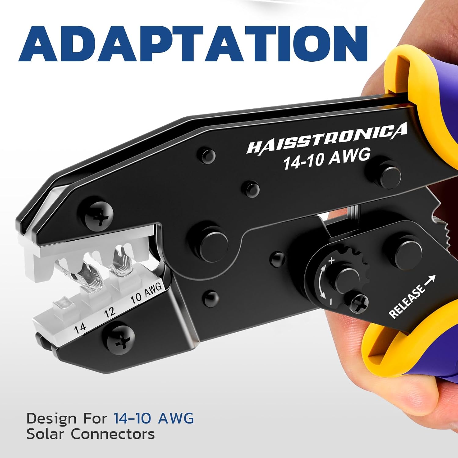 Universal jaw compatible with various terminal types for a secure fit with this versatile crimper connector crimper connector