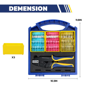 ワイヤーコネクタセット AWG 22-10 330/380個 9インチ圧着工具とオーガナイザー付き