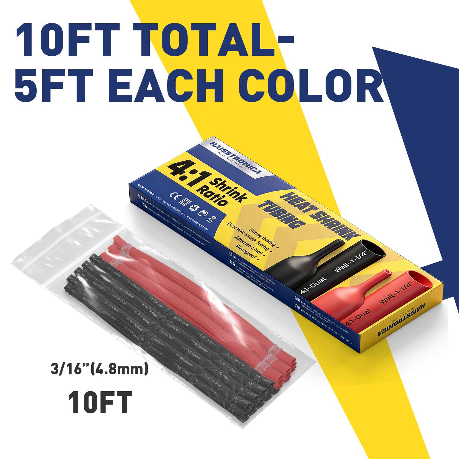 4:1 Heat Shrink Tubing Kit - Black&Red