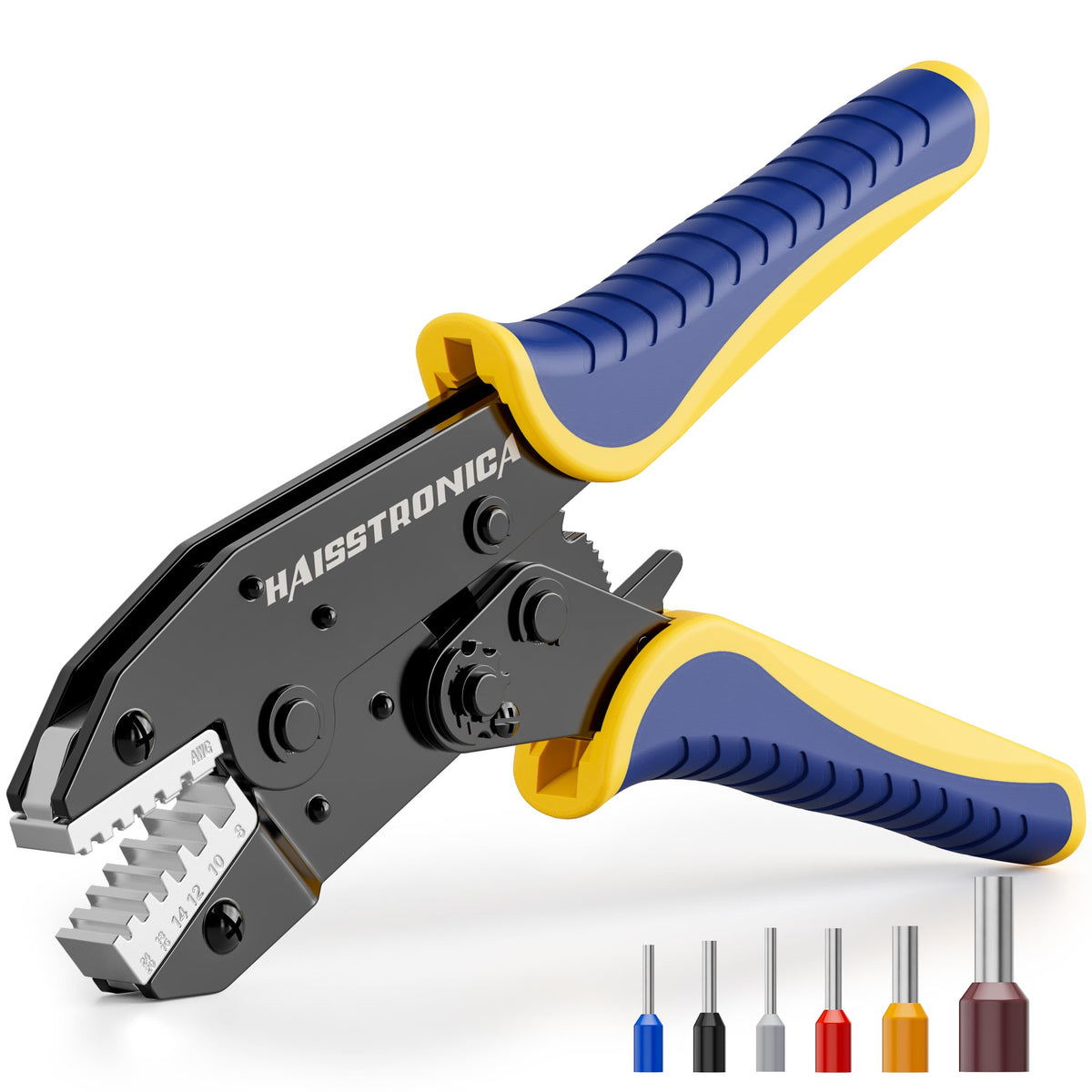 haisstronica ferrule Crimping Tool,24-8 AWG Sleeves Ferrule Ratchet Wire Crimping Tool