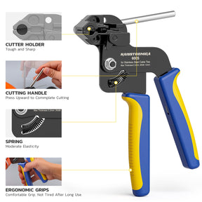 haisstronica Zip Tie Gun for Fastening and Cutting up to Metal Cable Ties,Cable Tie Tool with 100 PCS Stainless Steel Cable Ties