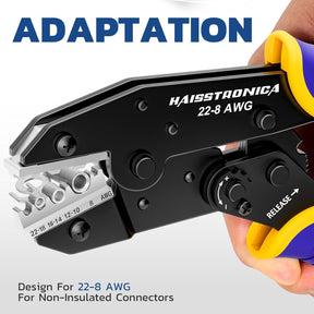 Crimping Tool for Non-Insulated Terminal AWG 22-6 Ratchet Wire Crimper