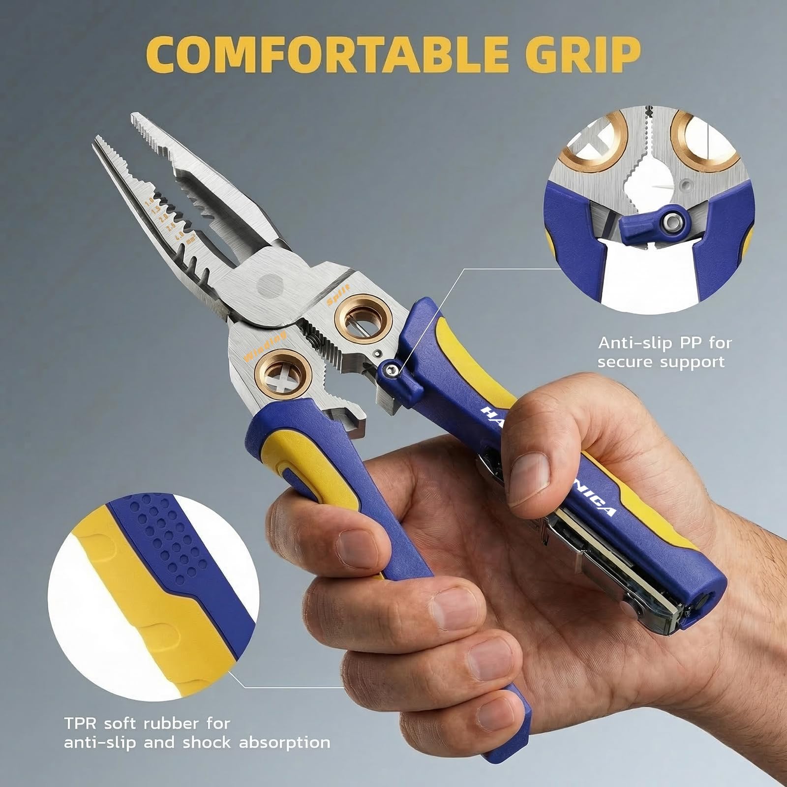 Assorted electrical cutting and stripping heads showing high-quality results from precise wire strips wire strips
