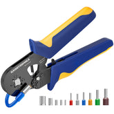 haisstronica Wire Ferrule Crimping Tool, AWG 23-7 Self-adjusting Square Jaw, Ratchat Ferrule Terminals Crimper Plier for Wire Terminals Cables End-sleeves