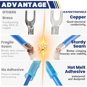 Heat Shrink Wire Connectors Fork Terminals 210PCS AWG 22-10