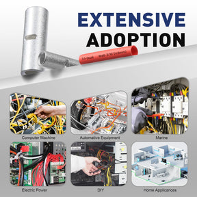 application graphic showing non insulated terminal connector paired with adhesive heat shrink for computer wiring